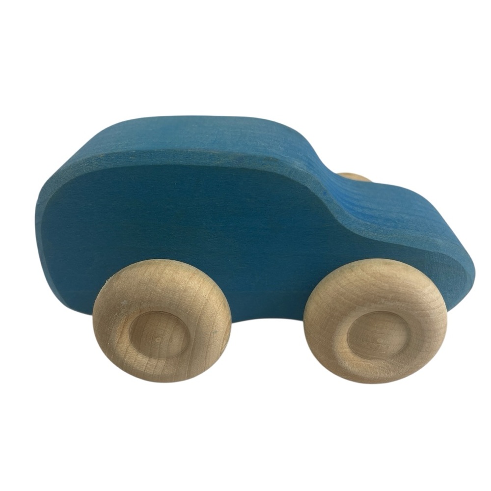 Grimm's Wooden Blue Toy Car